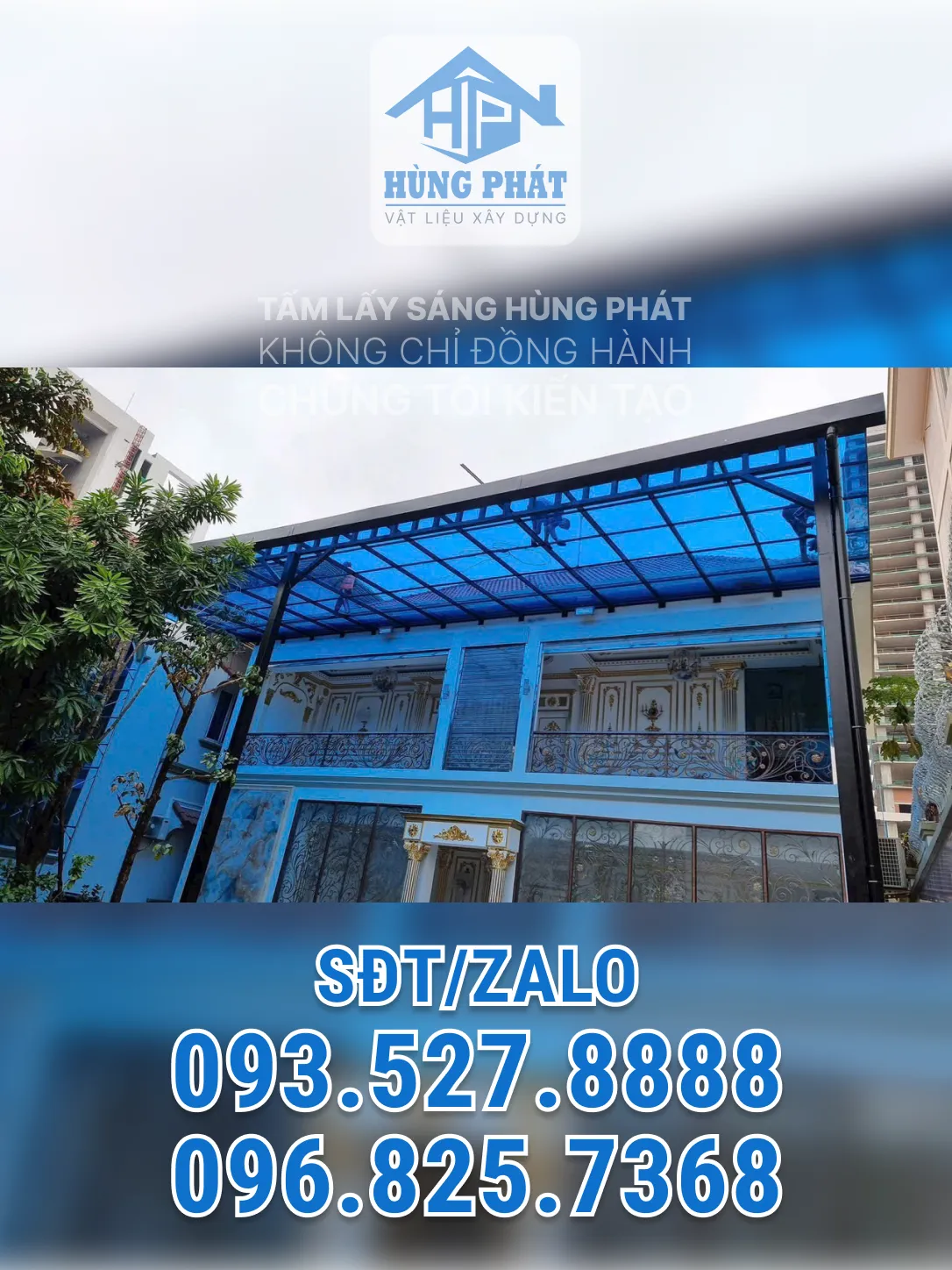 Thi công mái che showroom tại Bình Dương – Hùng Phát
